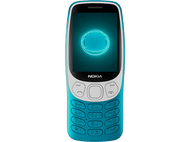 Téléphone Nokia turquoise avec un cercle bleu brillant sur l'écran.