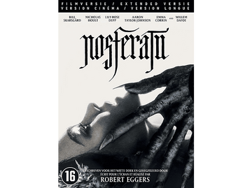 Affiche du film 'Nosferatu' avec une main tendue vers le visage d'une femme.