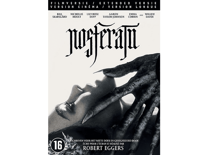 Affiche du film 'Nosferatu' avec une main tendue vers le visage d'une femme.