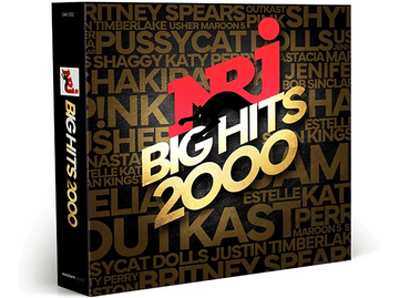 Pochette de l'album NRJ Big Hits 2000 avec des noms d'artistes sur un fond noir et or.