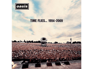 Pochette d'album Oasis, Time Flies... 1994-2009, foule en concert, ciel nuageux.
