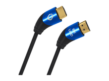 Charger l&#39;image dans la galerie, Câble HDMI bleu et noir, avec des connecteurs dorés. Le câble porte l&#39;inscription &#39;8K UHD&#39;.
