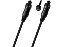 Charger l&#39;image dans la galerie, Deux câbles audio optiques noirs avec connecteurs dorés. Le nom de la marque Oehlbach est visible sur les câbles.
