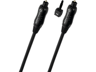 Deux câbles audio optiques noirs avec connecteurs dorés. Le nom de la marque Oehlbach est visible sur les câbles.