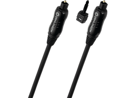 Deux câbles audio noirs avec des connecteurs dorés.