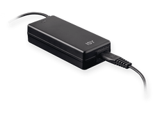 Charger l&#39;image dans la galerie, Un adaptateur secteur ISY noir avec un câble et un connecteur s&#39;étendant vers la droite sur fond noir.
