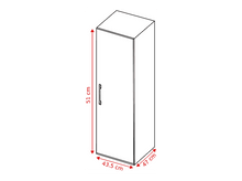 Charger l&#39;image dans la galerie, Vue isométrique d&#39;une armoire. Dimensions : 51 cm de haut, 43,5 cm de large et 47 cm de profondeur. Avec une poignée.
