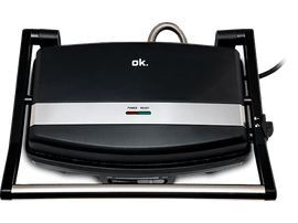 Presse à panini noire et argentée avec 