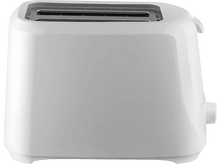 Charger l&#39;image dans la galerie, Grille-pain blanc sur fond noir, design simple.
