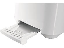 Charger l&#39;image dans la galerie, Gros plan sur un grille-pain blanc avec le ramasse-miettes sorti.
