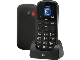 Téléphone mobile noir avec socle. L