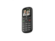 Charger l&#39;image dans la galerie, Téléphone portable noir avec de gros boutons et un écran affichant un couple, adapté aux seniors.
