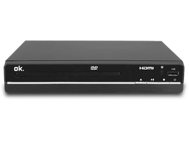 Lecteur DVD noir étiqueté 