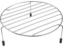 Charger l&#39;image dans la galerie, Une grille de refroidissement ronde en acier inoxydable avec des pieds, pour la cuisine.
