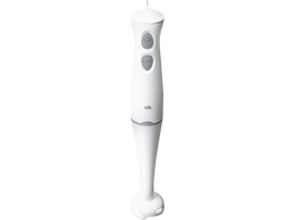 Mixeur plongeant blanc avec deux boutons et un bouton 