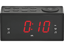 Charger l&#39;image dans la galerie, Réveil numérique noir affichant 0:10 en rouge, avec des boutons et des notes de musique.
