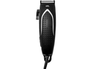 Tondeuse à cheveux ok. noire. Design avec détails argentés et cordon noir.