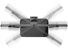 Charger l&#39;image dans la galerie, Vue de dessus d&#39;un support d&#39;écran. La base est noire et les bras s&#39;étendent.
