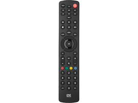 Une télécommande noire avec des boutons, étiquetée 