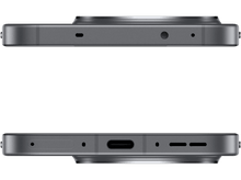 Charger l&#39;image dans la galerie, Deux smartphones gris sur fond noir. Vues latérales, l&#39;un au-dessus de l&#39;autre.
