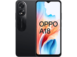 OPPO Smartphone A18 - 128 GB - 4G - Glowing Black (CPH2591GK) - 128 GB Noir