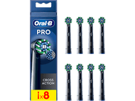 Têtes de brosse à dents Oral-B Pro Cross Action dans une boîte, avec 8 têtes visibles.