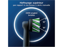 Charger l&#39;image dans la galerie, Tête de brosse à dents électrique avec soies angulaires. Le texte dit : nettoyage supérieur.
