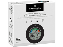 Charger l'image dans la galerie, Thermo-hygromètre à indice de confort Marathon, boîte blanche. Affiche température et humidité.
