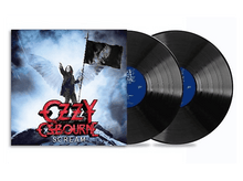 Charger l&#39;image dans la galerie, Pochette de l&#39;album Scream d&#39;Ozzy Osbourne et deux disques vinyles. La pochette montre une figure avec des ailes et un drapeau.
