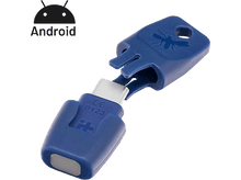 Charger l&#39;image dans la galerie, Un adaptateur USB-C Android bleu avec un logo de moustique.
