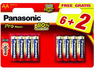 PANASONIC BATTERY Piles AA 6+2 Pack Pro Power (LR6PPG/6+2 BP)