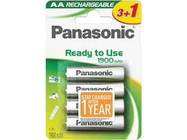 PANASONIC BATTERY Piles AA rechargeables Evolta 1900 mAh 4-Pack (HHR-P6 EVOLTA/3+1)