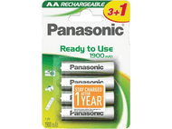 PANASONIC BATTERY Piles AA rechargeables Evolta 1900 mAh 4-Pack (HHR-P6 EVOLTA/3+1)