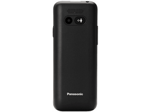 Charger l&#39;image dans la galerie, Téléphone sans fil noir Panasonic. Comprend haut-parleur, caméra et un indicateur.
