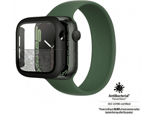 Charger l&#39;image dans la galerie, Smartwatch verte avec protection d&#39;écran noire et bracelet vert.
