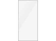 Charger l&#39;image dans la galerie, Protecteur d&#39;écran blanc pour un téléphone. Il a une petite découpe circulaire en haut.
