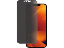 Charger l&#39;image dans la galerie, Téléphone avec protecteur d&#39;écran, gris foncé. Le téléphone affiche des couleurs orange et rouge.
