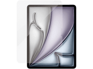 Tablette avec un protecteur d'écran. L'écran affiche un design de couleurs argent et violet.