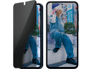 Deux téléphones, un avec protecteur d'écran. Le téléphone de droite affiche un homme en appel. Noir.