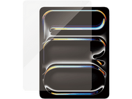 Une pile de trois protecteurs d'écran transparents pour un appareil. Les protecteurs sont dans un plateau noir.