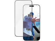 Deux téléphones: un avec un écran montrant une personne, l'autre vide. Main d'une personne tendant la main.