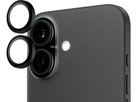 Téléphone noir avec trois lentilles de caméra à l