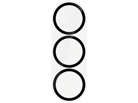 Trois cercles transparents avec des bordures noires sur fond blanc.