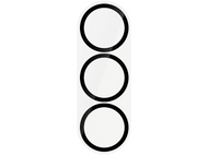 Trois cercles transparents avec des bordures noires sur fond blanc.