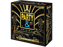 Charger l&#39;image dans la galerie, Boîte de jeu Party &amp; Co. Fond noir avec design art déco doré et voiture. 30e anniversaire.
