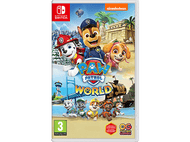 Couverture du jeu Paw Patrol World. Comprend les personnages de Pat' Patrouille et un logo Nickelodeon.