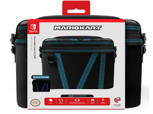 Charger l&#39;image dans la galerie, Sac de nuit Mario Kart, noir avec des accents bleus, et une poignée sur le dessus.
