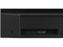 Charger l&#39;image dans la galerie, Moniteur noir affichant les ports et les connexions. USB-C, HDMI et autres ports visibles.
