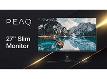 Charger l&#39;image dans la galerie, Un moniteur d&#39;ordinateur avec le logo PEAQ, affichant une scène de paysage.
