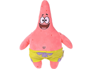 Peluche rose de Patrick l'Étoile de mer en short jaune. Il a un visage souriant et est devant.